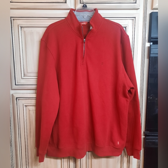 Mens Izod Red Quarter‎ Zip - Size XL - Picture 1 of 5